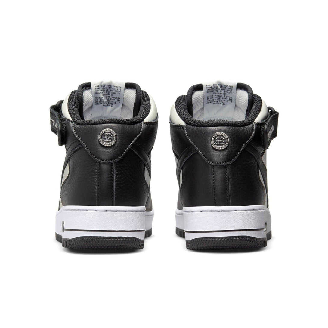 Stussy x Nike Air Force 1 Mid 'Black White' - Streetwear Fashion - thesclo.com