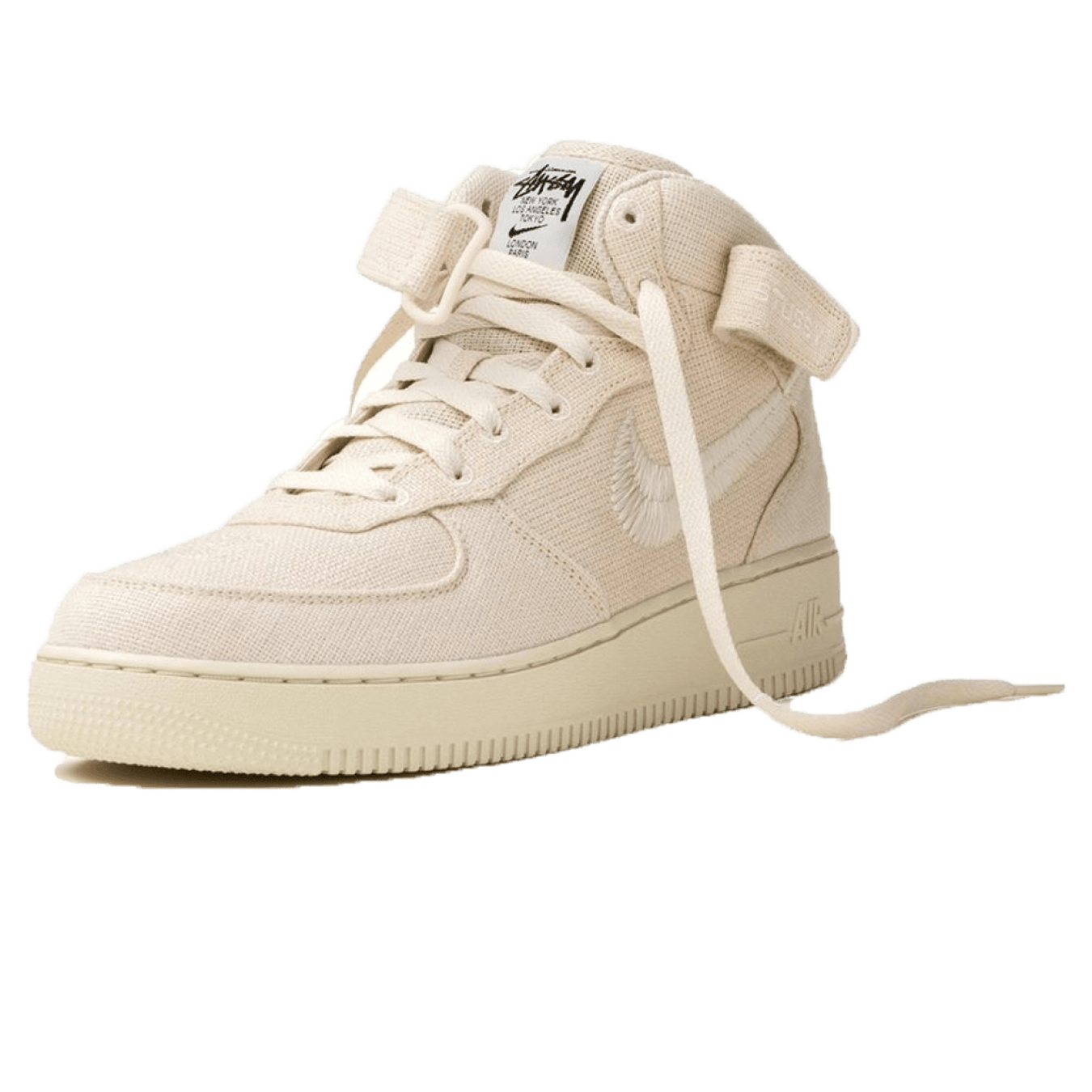 Stussy x Nike Air Force 1 Mid 'Fossil' - Streetwear Fashion - thesclo.com