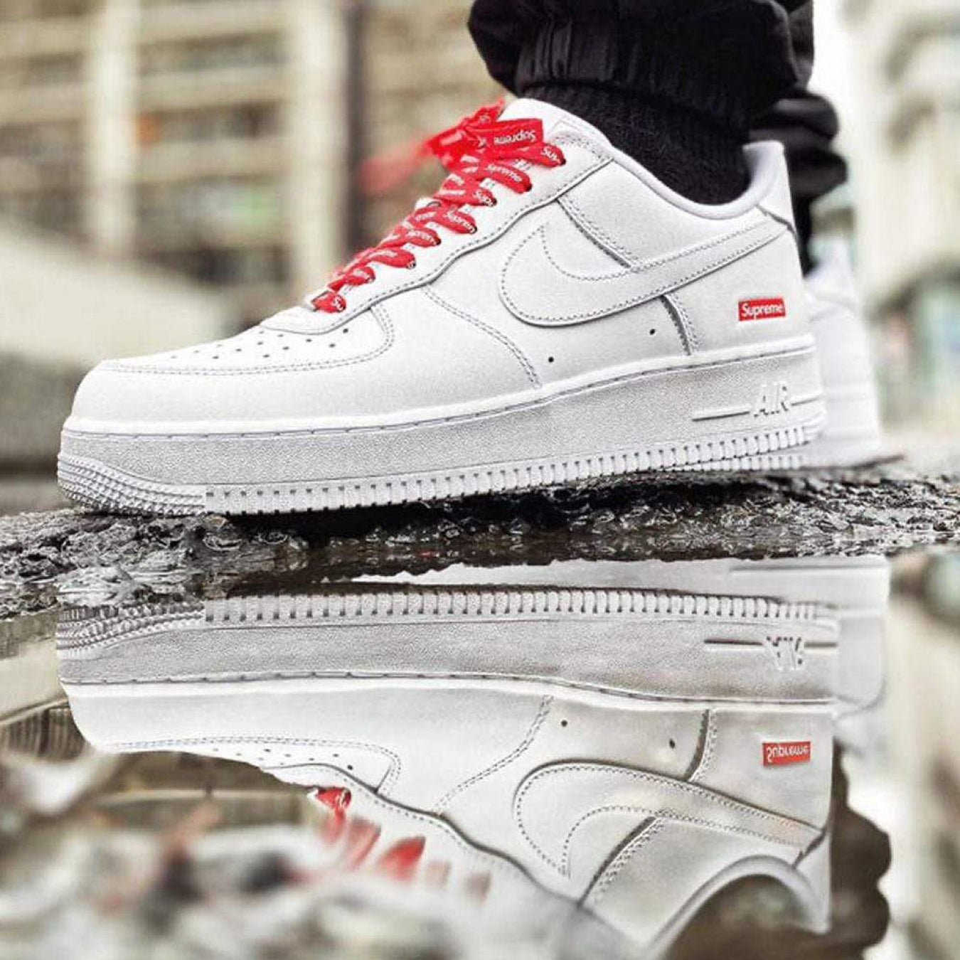 Supreme x Nike Air Force 1 Low 'Box Logo - White' - Streetwear Fashion - thesclo.com