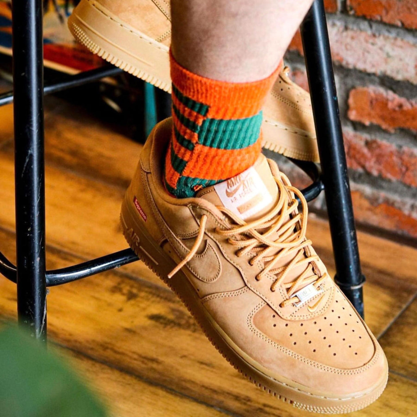 Supreme x Nike Air Force 1 Low SP 'Flax' - Streetwear Fashion - thesclo.com