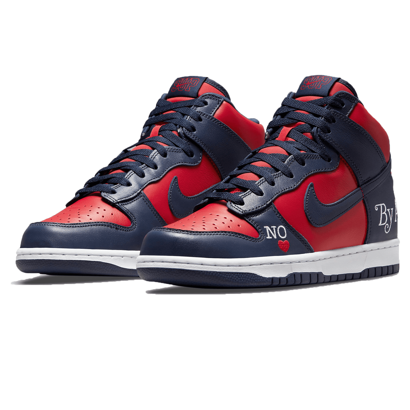 Supreme x Nike Dunk High SB 'By Any Means - Red Navy'- Streetwear Fashion - thesclo.com