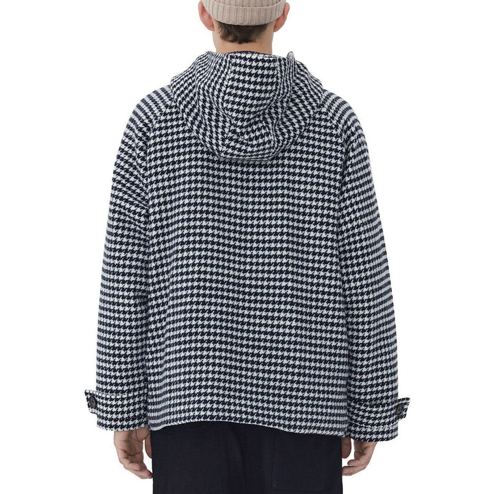 Thesclo - Abstract Plaid Hood Winter Coat - Streetwear Fashion - thesclo.com