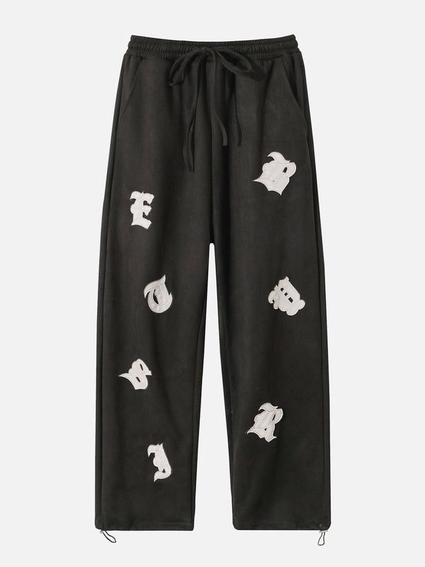 Thesclo - Alphabet Patch Sweatpants - Streetwear Fashion - thesclo.com