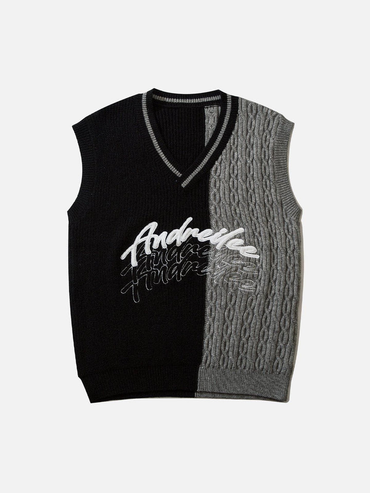 Thesclo - "Andreilee" Print Sweater Vest - Streetwear Fashion - thesclo.com