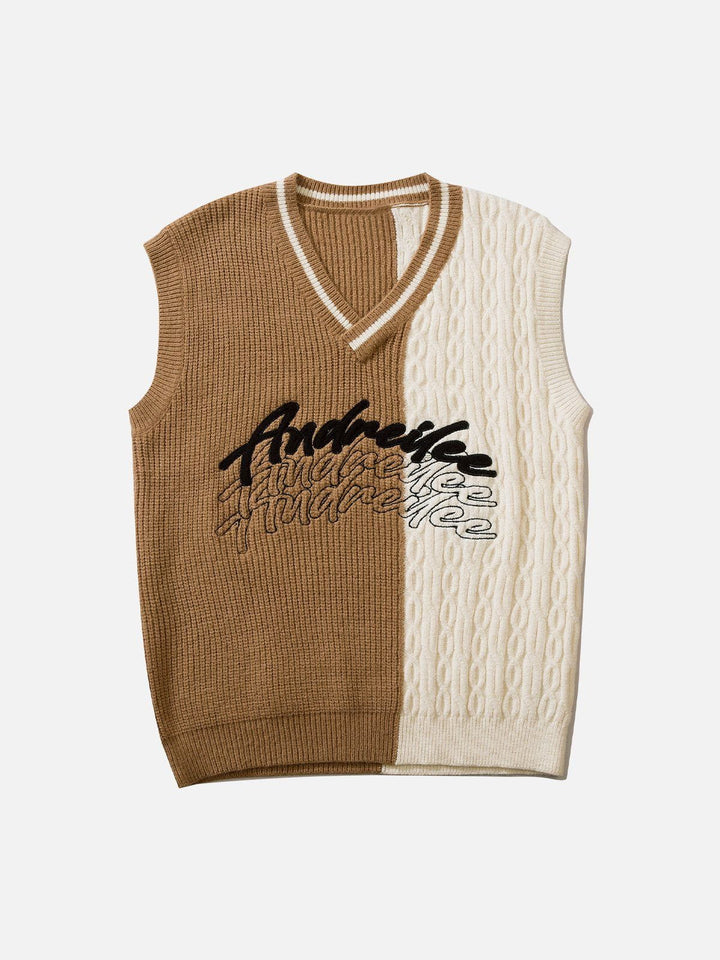 Thesclo - "Andreilee" Print Sweater Vest - Streetwear Fashion - thesclo.com