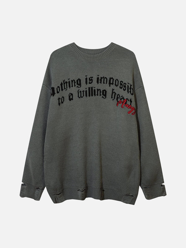 Thesclo - Angel Slogan Jacquard Sweater - Streetwear Fashion - thesclo.com