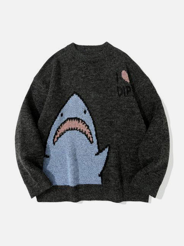 Thesclo - Anime Shark Jacquard Sweater - Streetwear Fashion - thesclo.com