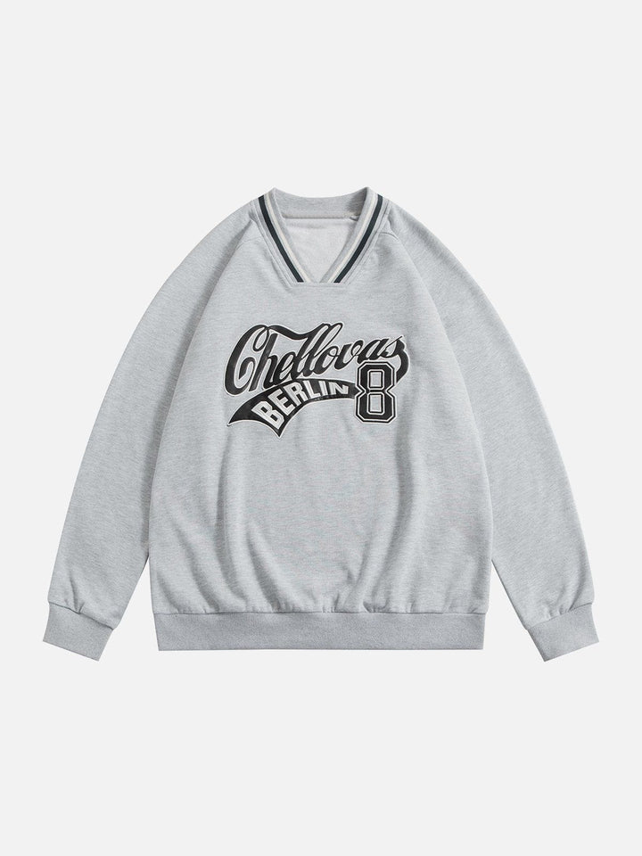 Thesclo - Applique Embroidered Letters Sweatshirt - Streetwear Fashion - thesclo.com