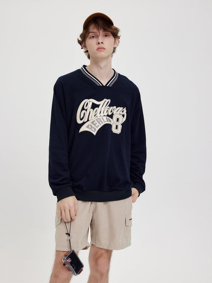 Thesclo - Applique Embroidered Letters Sweatshirt - Streetwear Fashion - thesclo.com