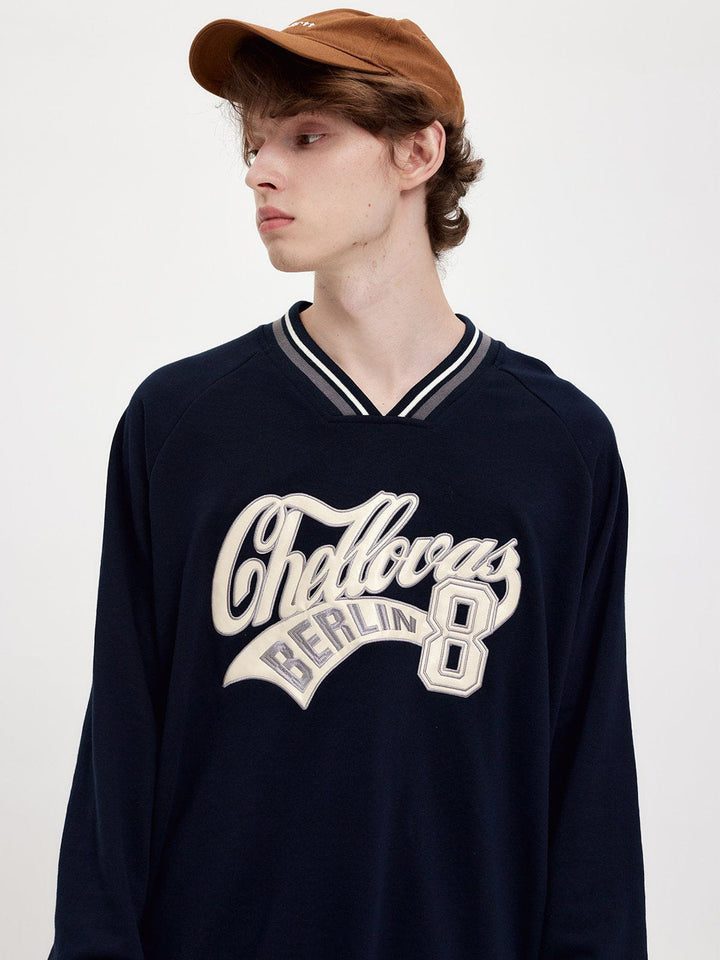 Thesclo - Applique Embroidered Letters Sweatshirt - Streetwear Fashion - thesclo.com