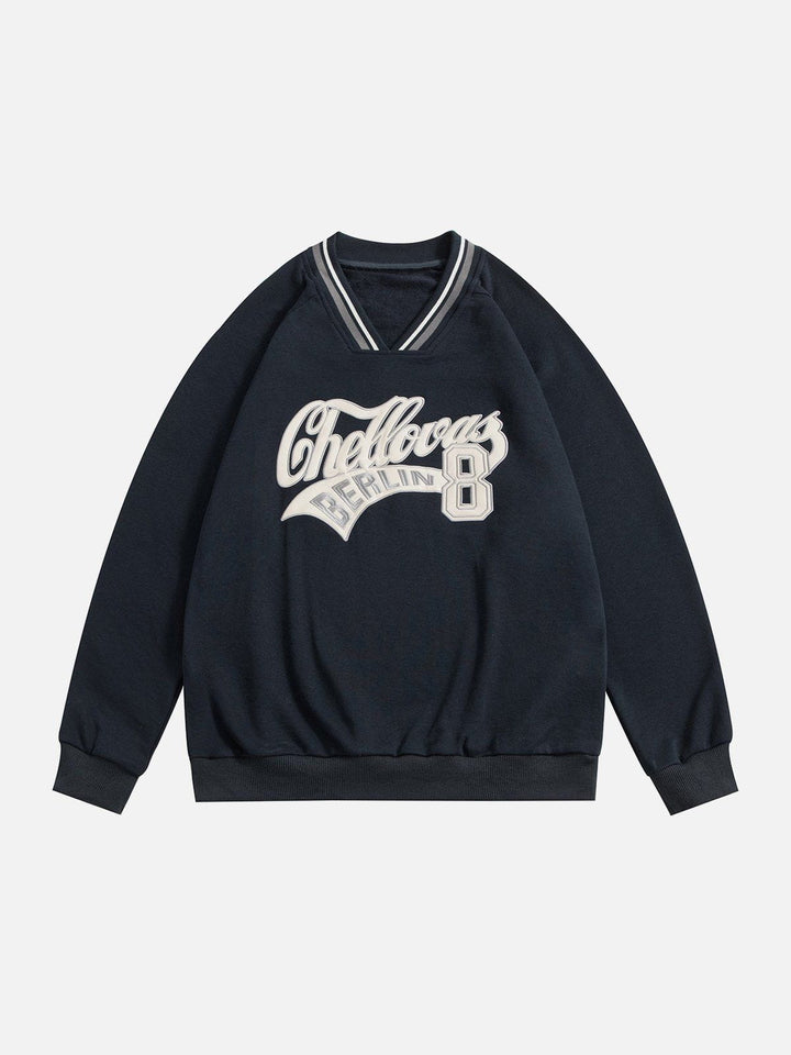 Thesclo - Applique Embroidered Letters Sweatshirt - Streetwear Fashion - thesclo.com