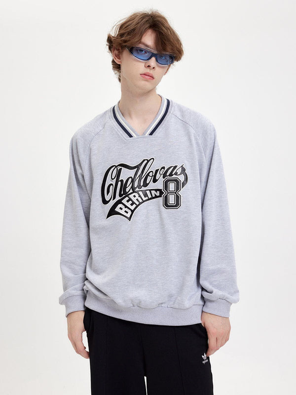 Thesclo - Applique Embroidered Letters Sweatshirt - Streetwear Fashion - thesclo.com