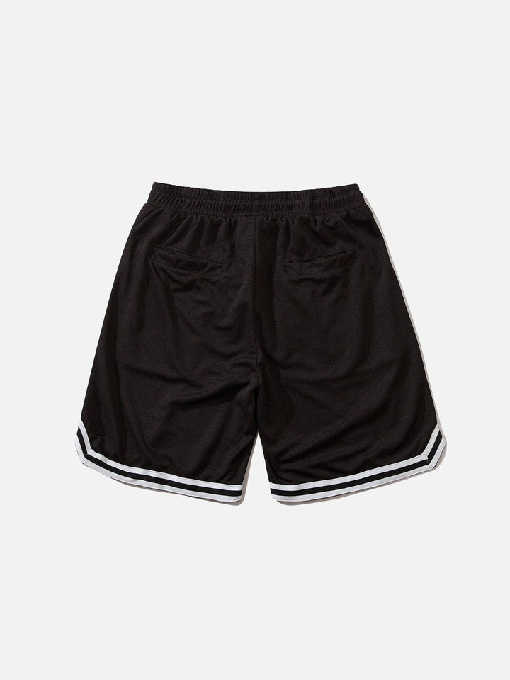 Thesclo - Applique Embroidery Stripes Shorts - Streetwear Fashion - thesclo.com