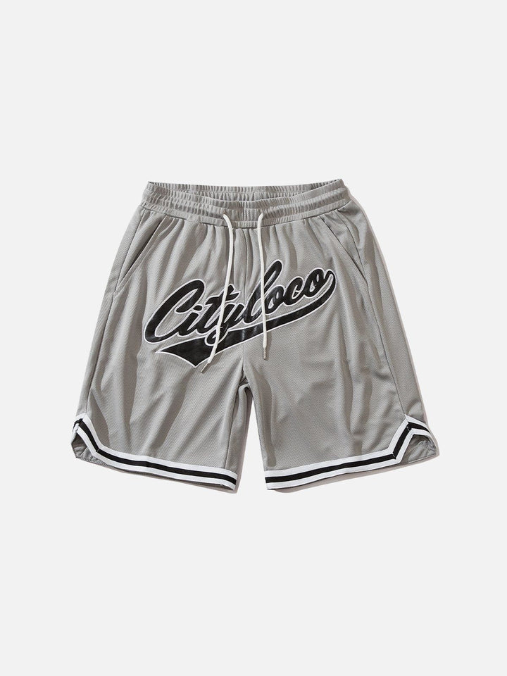 Thesclo - Applique Embroidery Stripes Shorts - Streetwear Fashion - thesclo.com