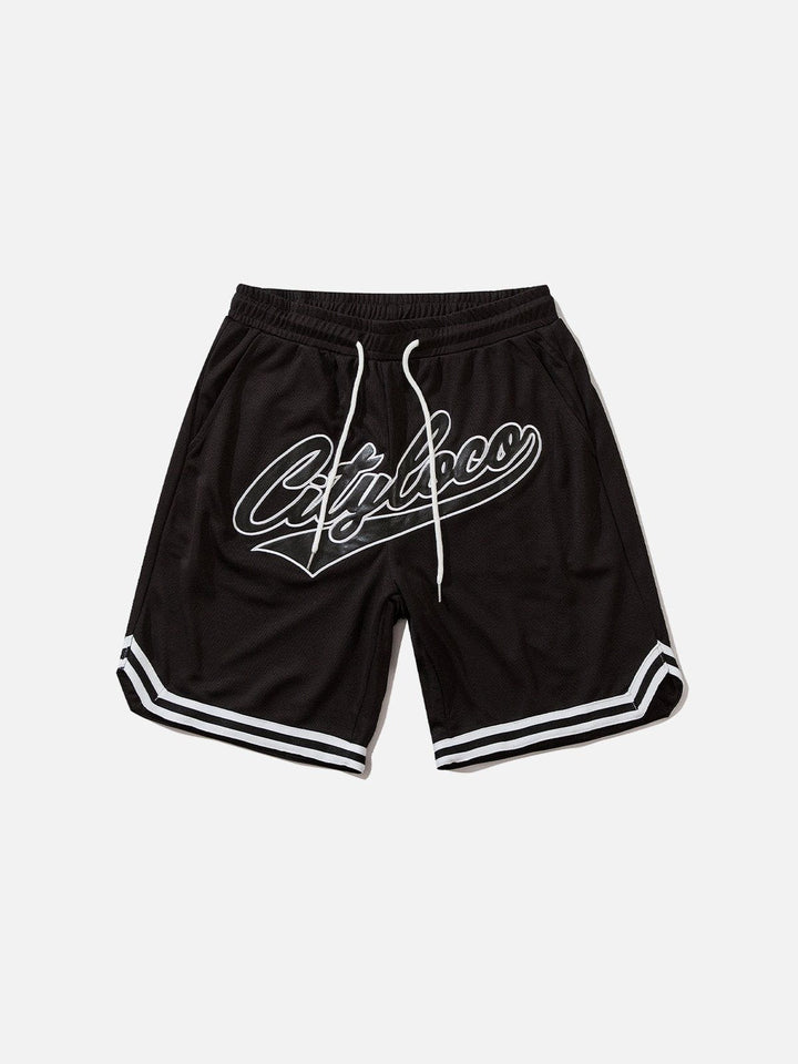 Thesclo - Applique Embroidery Stripes Shorts - Streetwear Fashion - thesclo.com