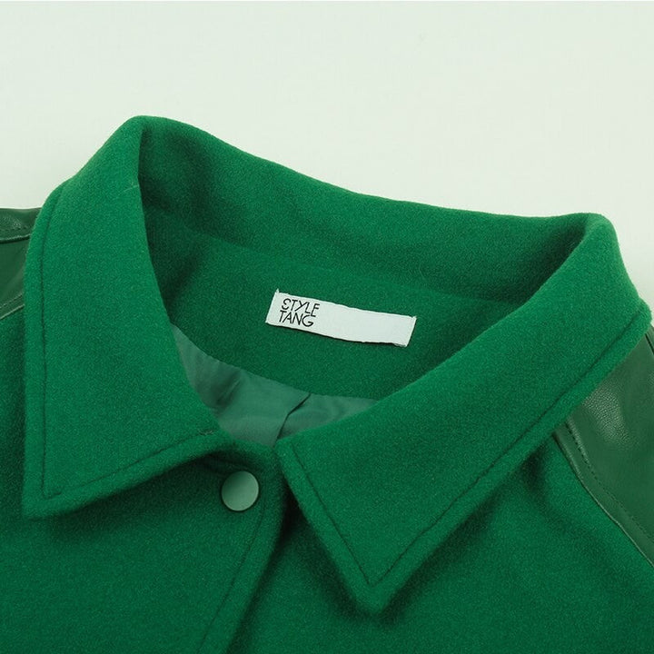 Thesclo - B Green Baseball Jacket - Streetwear Fashion - thesclo.com