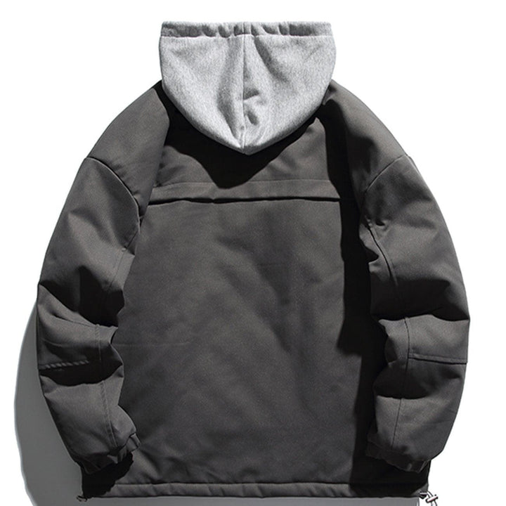 Thesclo - Badge Stitching Hooded Winter Coat - Streetwear Fashion - thesclo.com