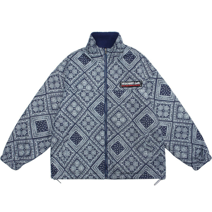 Thesclo - Bandana Print Double-sided Winter Coat - Streetwear Fashion - thesclo.com