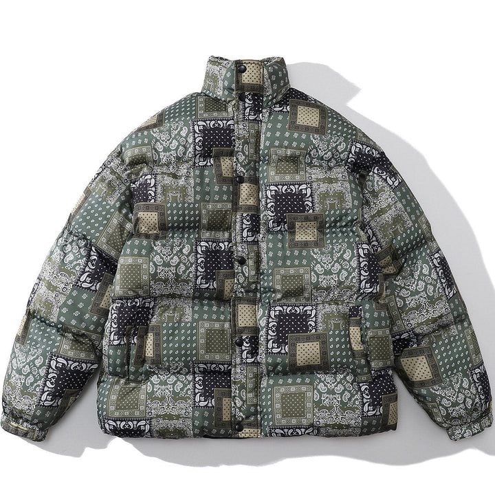 Thesclo - Bandana Print Winter Coat - Streetwear Fashion - thesclo.com