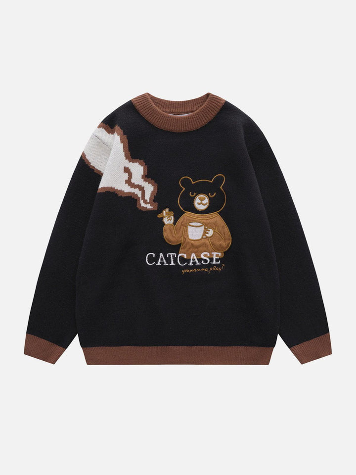 Thesclo - Bear Embroidery Pattern Sweater - Streetwear Fashion - thesclo.com