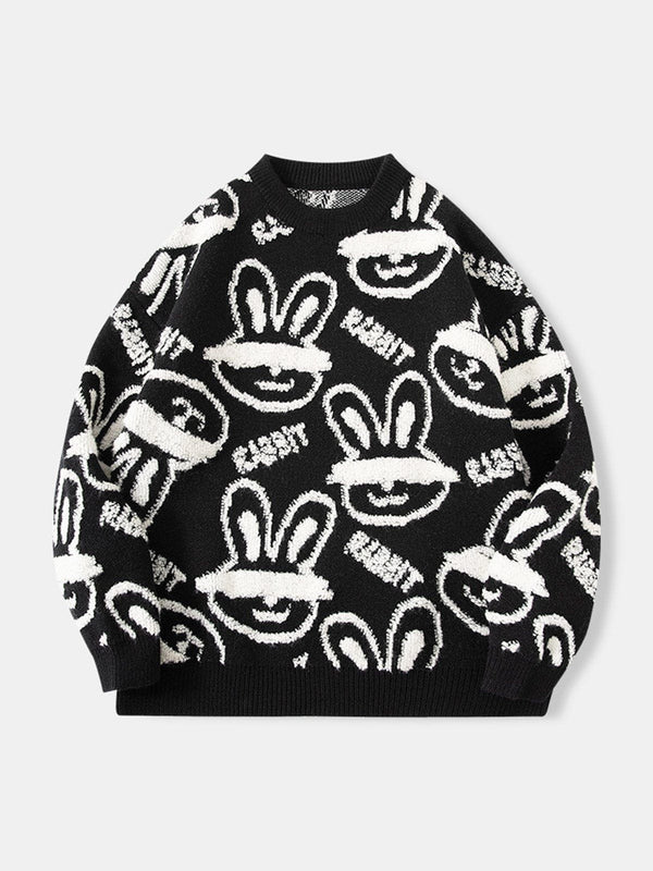 Thesclo - Blindfolded Rabbit Knit Sweater - Streetwear Fashion - thesclo.com