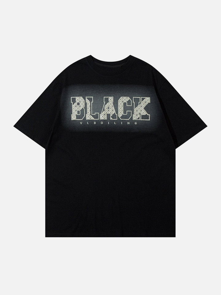 Thesclo - Block Metal Letter Print Tee - Streetwear Fashion - thesclo.com