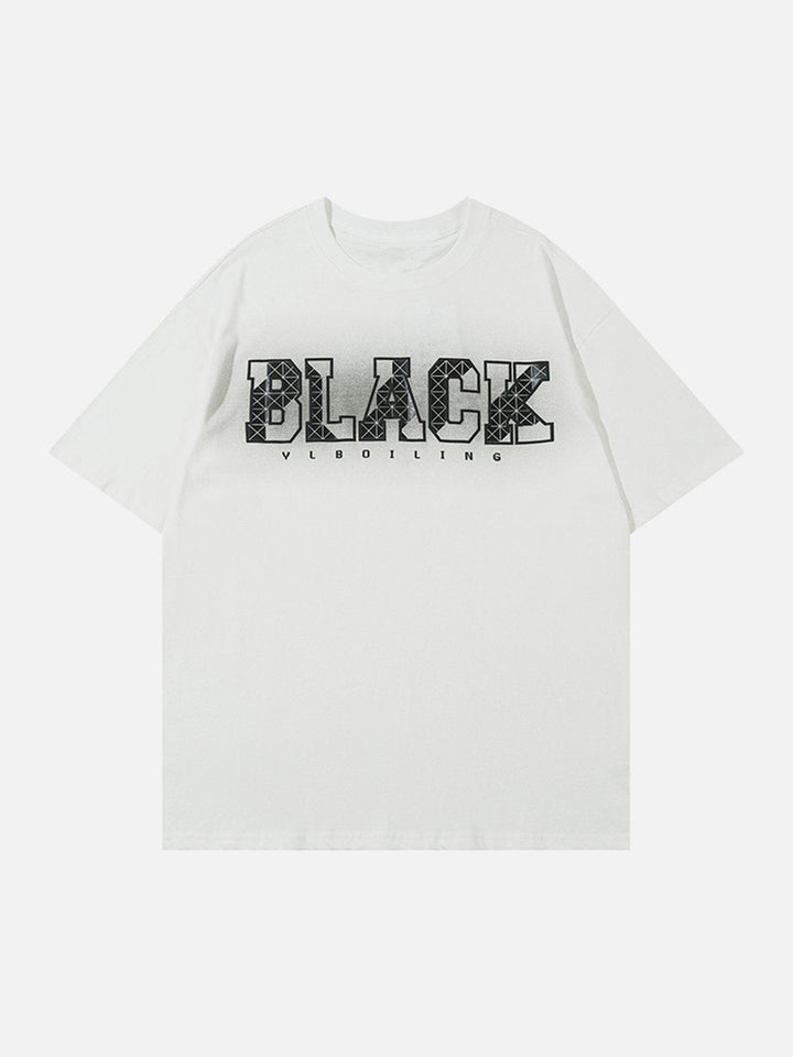 Thesclo - Block Metal Letter Print Tee - Streetwear Fashion - thesclo.com