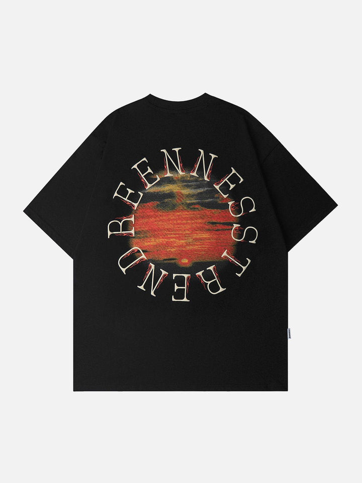 Thesclo - Blurring Design Letter Print Tee - Streetwear Fashion - thesclo.com