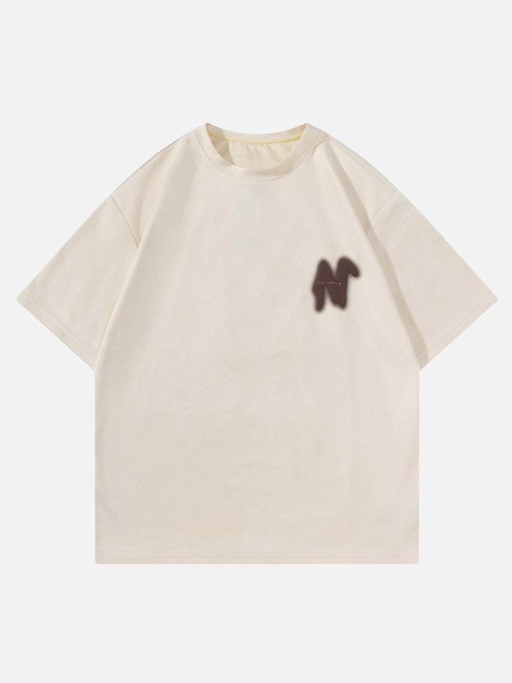 Thesclo - Blurry Letter Graphic Tee - Streetwear Fashion - thesclo.com