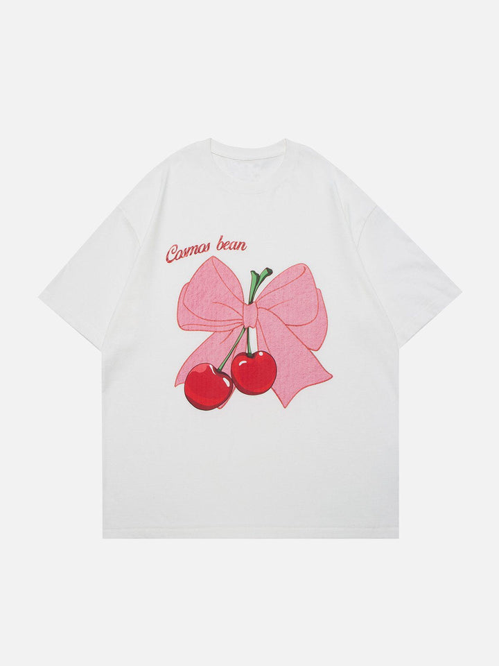 Thesclo - Bow-knot Cherry Print Tee - Streetwear Fashion - thesclo.com