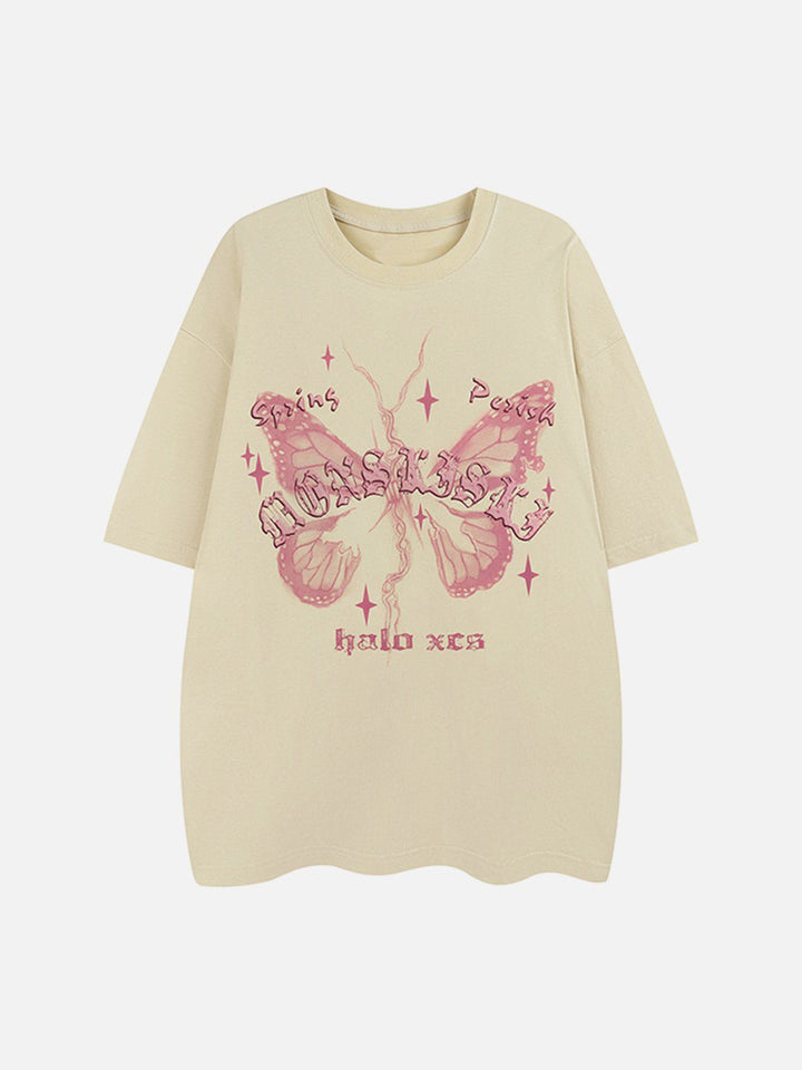 Thesclo - Broken Moth Star Print Tee - Streetwear Fashion - thesclo.com