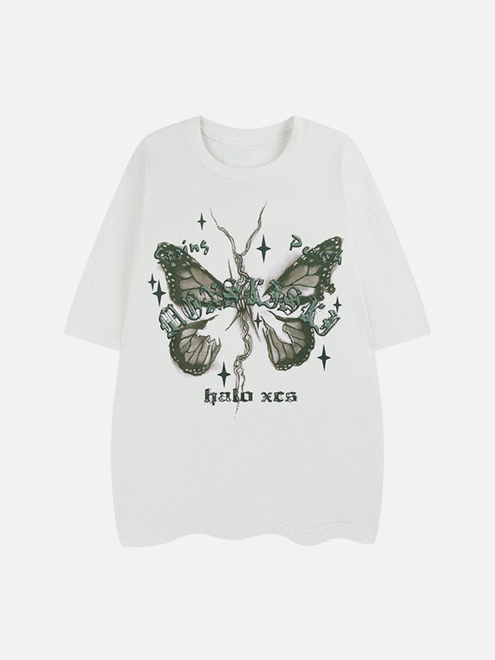 Thesclo - Broken Moth Star Print Tee - Streetwear Fashion - thesclo.com