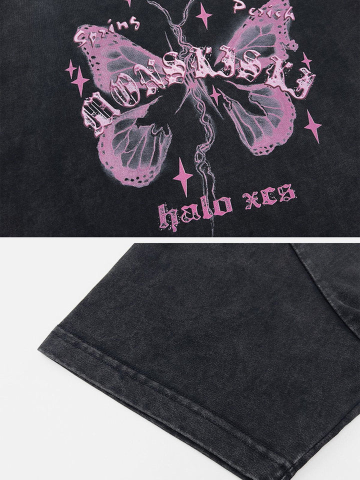 Thesclo - Broken Moth Star Print Tee - Streetwear Fashion - thesclo.com