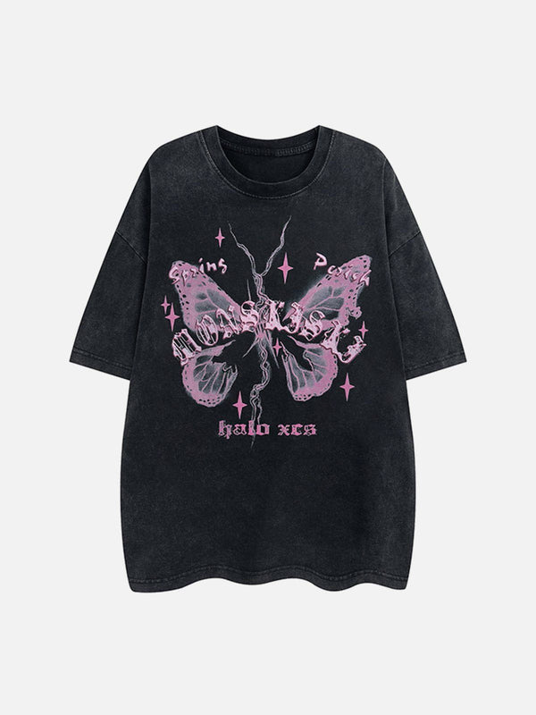 Thesclo - Broken Moth Star Print Tee - Streetwear Fashion - thesclo.com