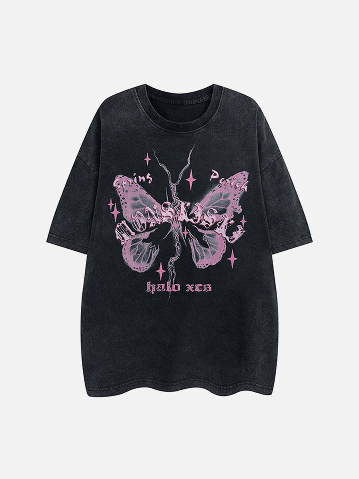 Thesclo - Broken Moth Star Print Tee - Streetwear Fashion - thesclo.com