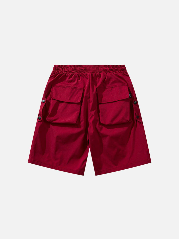 Thesclo - Buckle Decoration Solid Shorts - Streetwear Fashion - thesclo.com