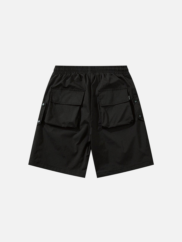 Thesclo - Buckle Decoration Solid Shorts - Streetwear Fashion - thesclo.com