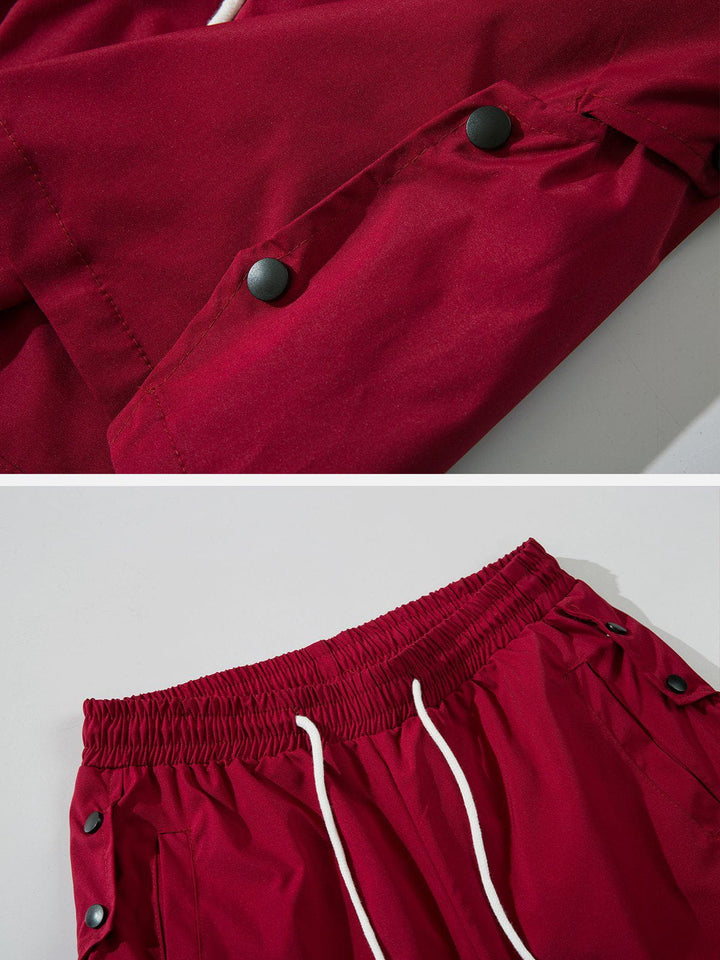 Thesclo - Buckle Decoration Solid Shorts - Streetwear Fashion - thesclo.com