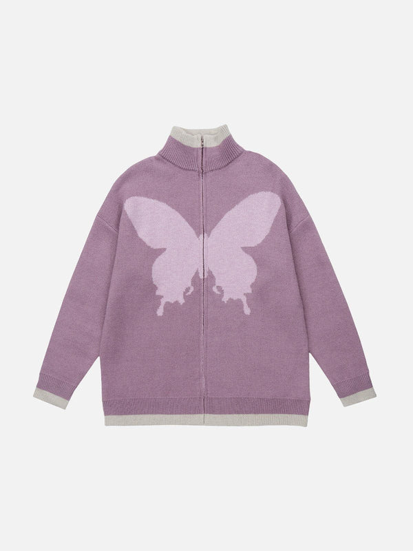 Thesclo - Butterfly Embroidery Cardigan - Streetwear Fashion - thesclo.com