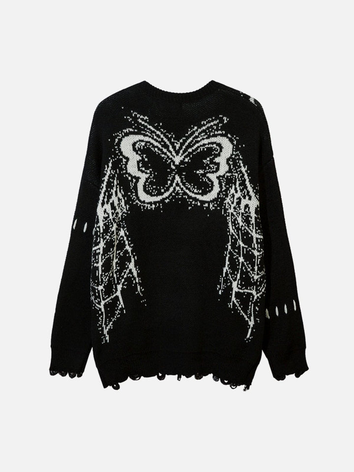 Thesclo - Butterfly Embroidery Sweater - Streetwear Fashion - thesclo.com