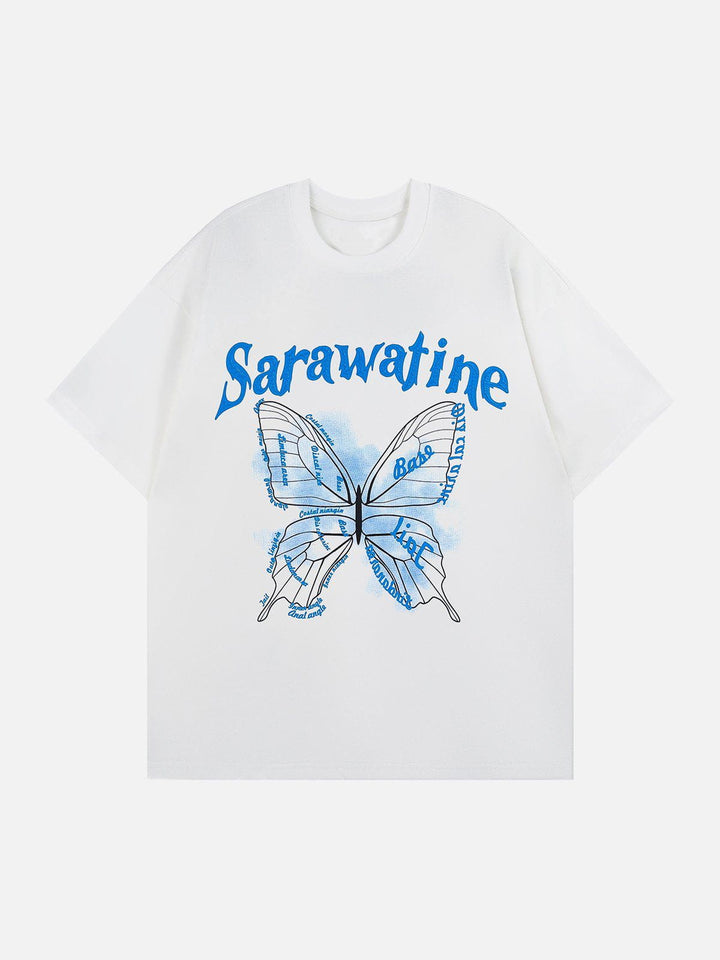 Thesclo - Butterfly Graphic Cotton Tee - Streetwear Fashion - thesclo.com