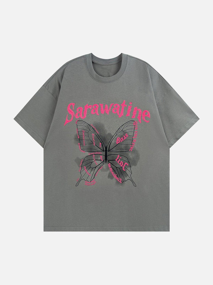 Thesclo - Butterfly Graphic Cotton Tee - Streetwear Fashion - thesclo.com