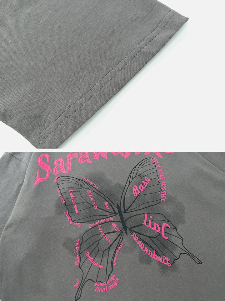 Thesclo - Butterfly Graphic Cotton Tee - Streetwear Fashion - thesclo.com