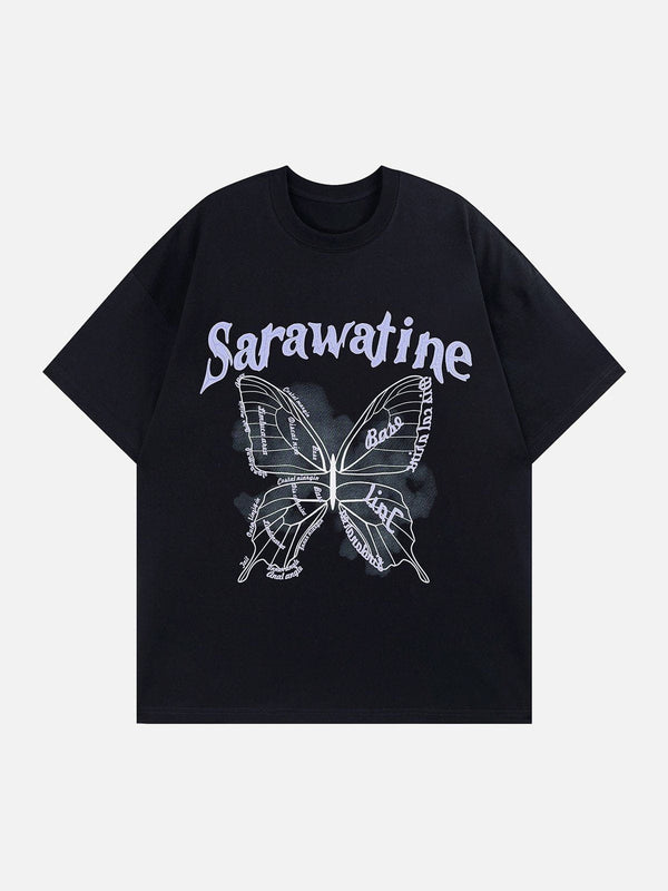 Thesclo - Butterfly Graphic Cotton Tee - Streetwear Fashion - thesclo.com