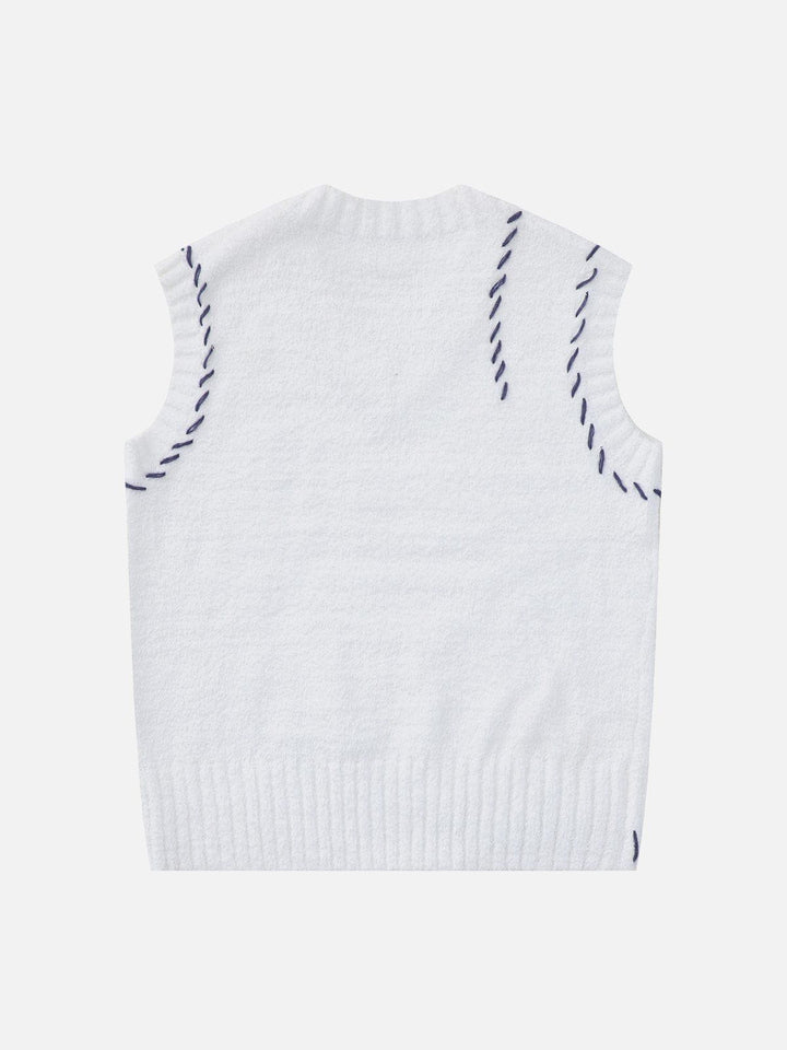 Thesclo - Butterfly Labelling Straps Sweater Vest - Streetwear Fashion - thesclo.com