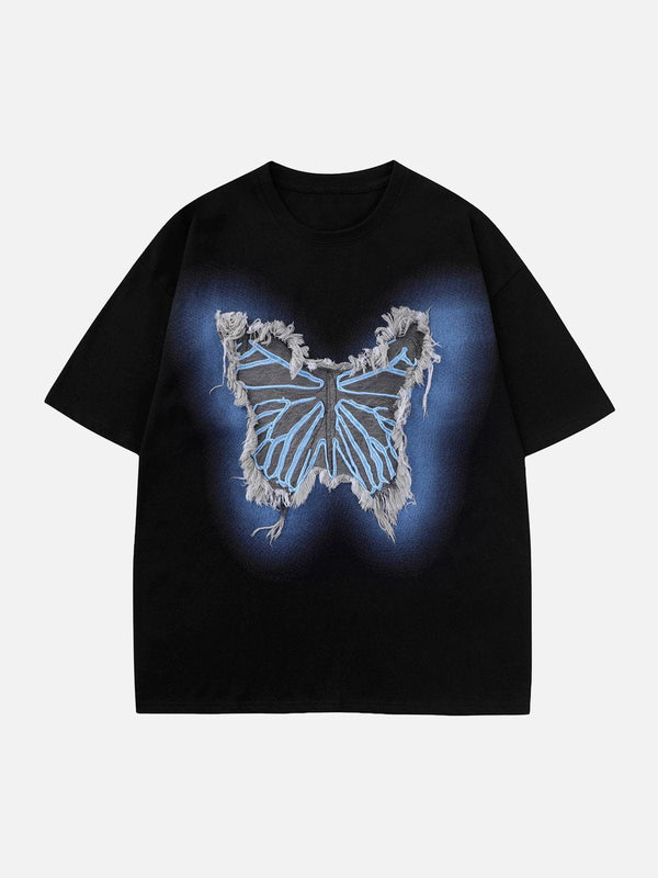 Thesclo - Butterfly Tassel Patch Tee - Streetwear Fashion - thesclo.com