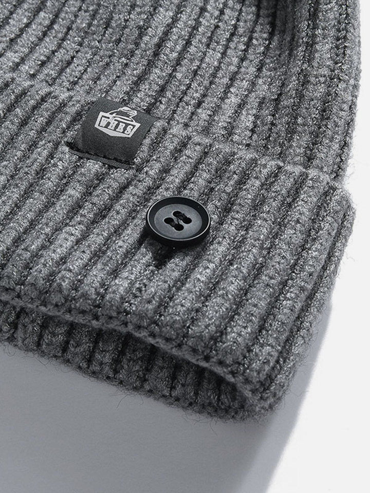 Thesclo - Buttons Knit Dome Hat - Streetwear Fashion - thesclo.com