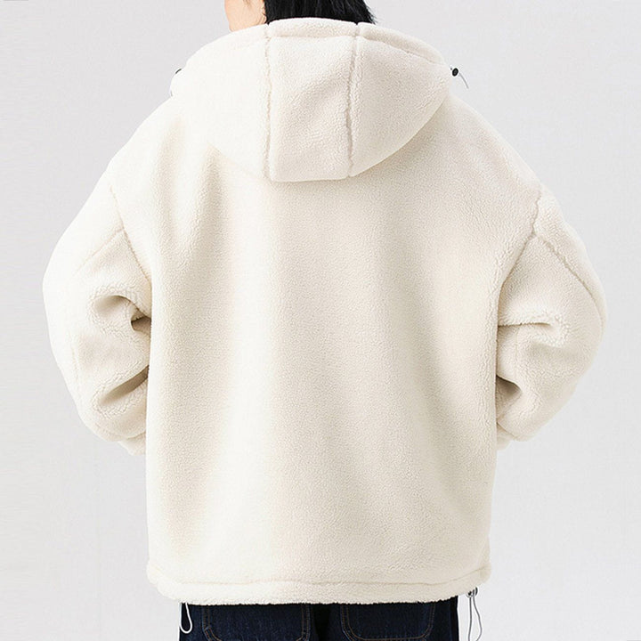 Thesclo - "COMFOR" Print Sherpa Winter Coat - Streetwear Fashion - thesclo.com