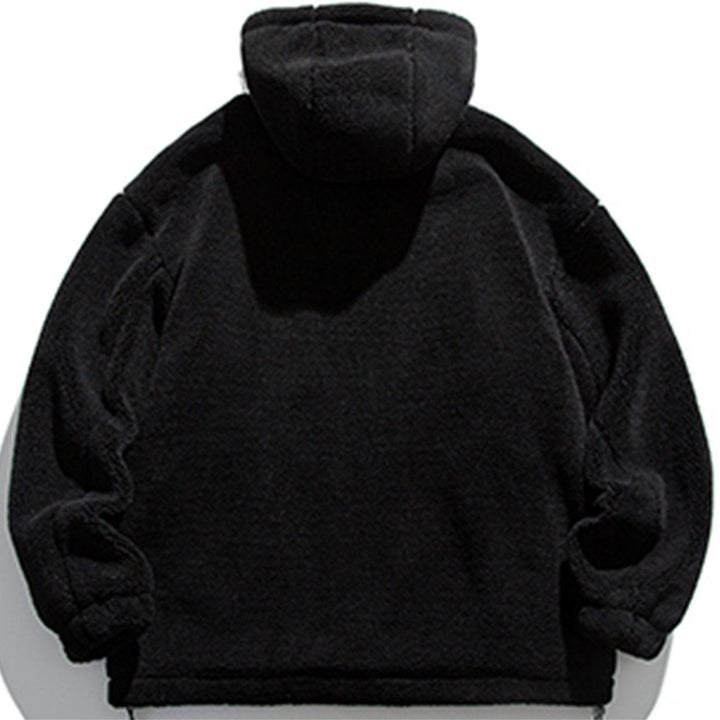 Thesclo - "COMFOR" Print Sherpa Winter Coat - Streetwear Fashion - thesclo.com