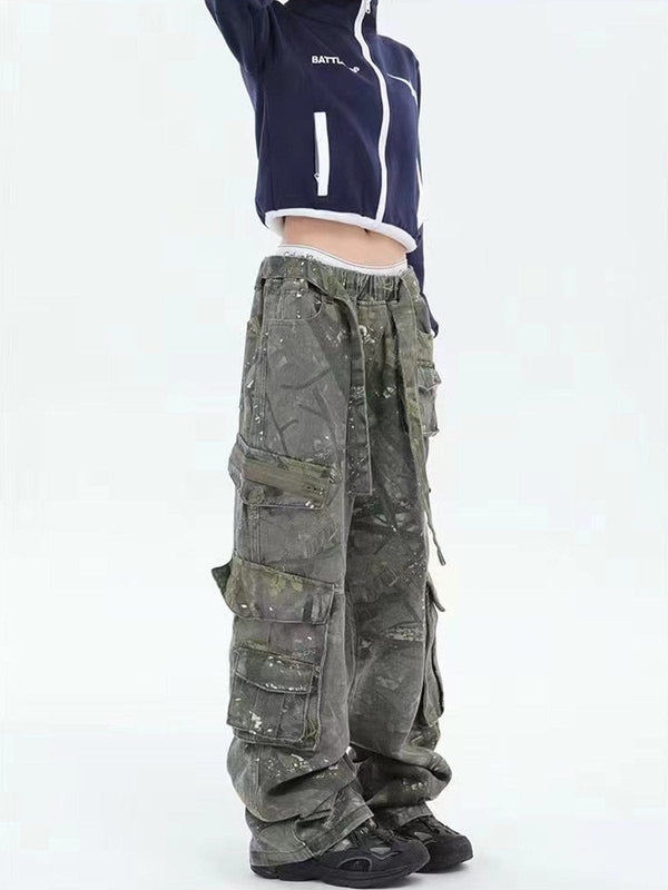 Thesclo - Camo Large Pocket Cargo Pants - Streetwear Fashion - thesclo.com
